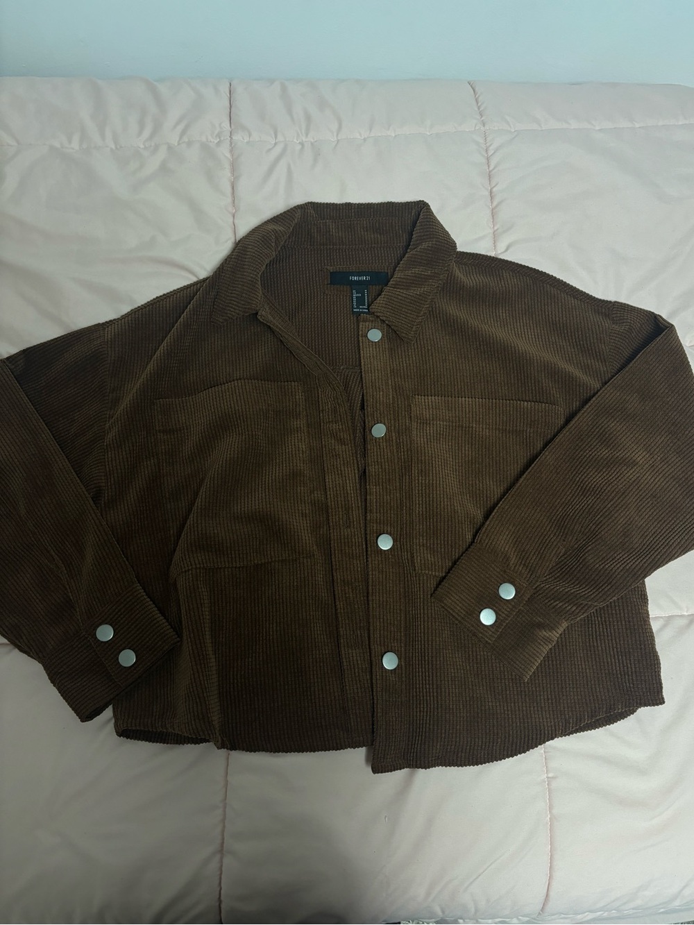 Corduroy Shacket Jacket - Brown